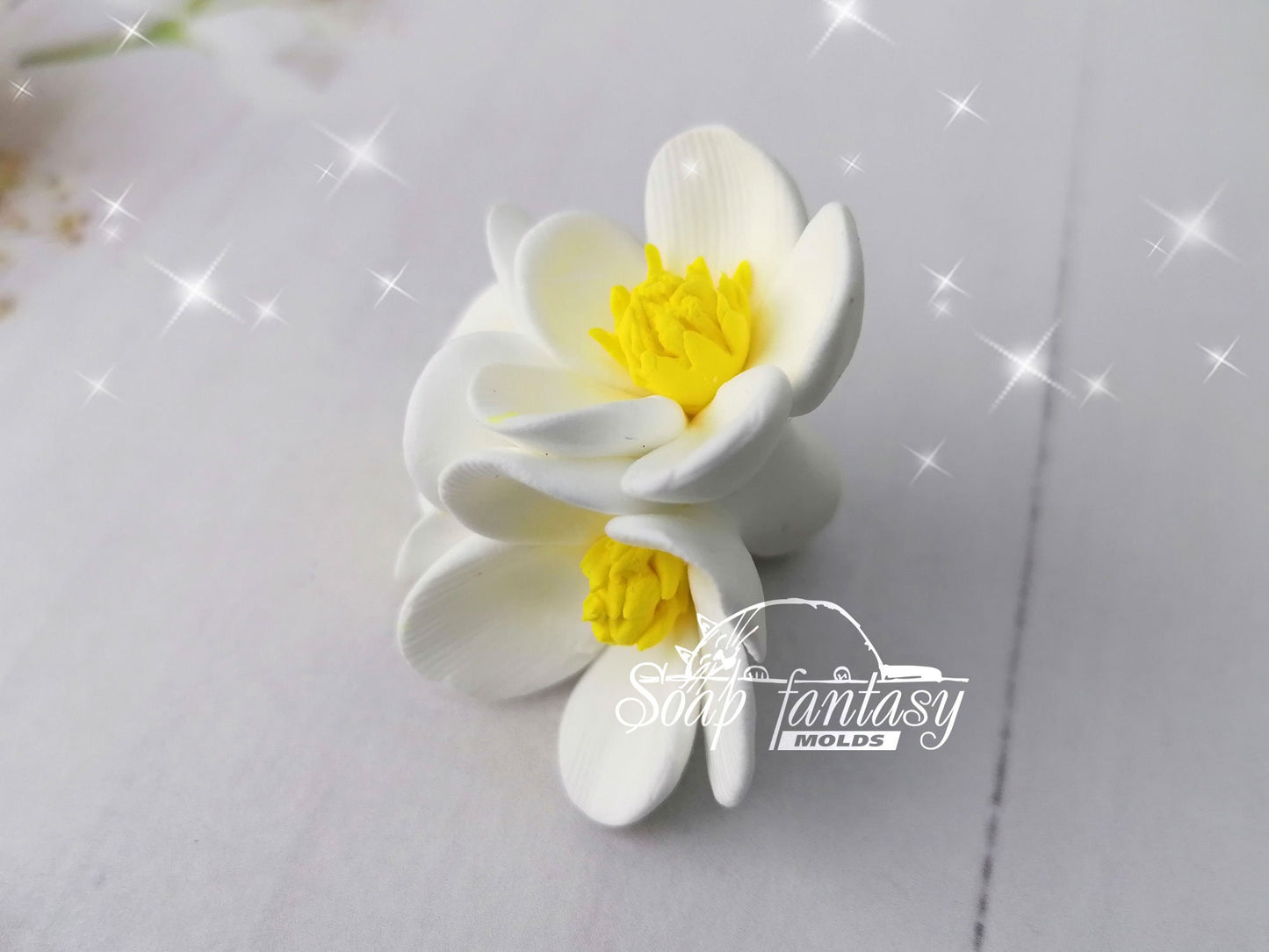 Triple strawberry flowers (bouquet insert) silicone mold for soap making