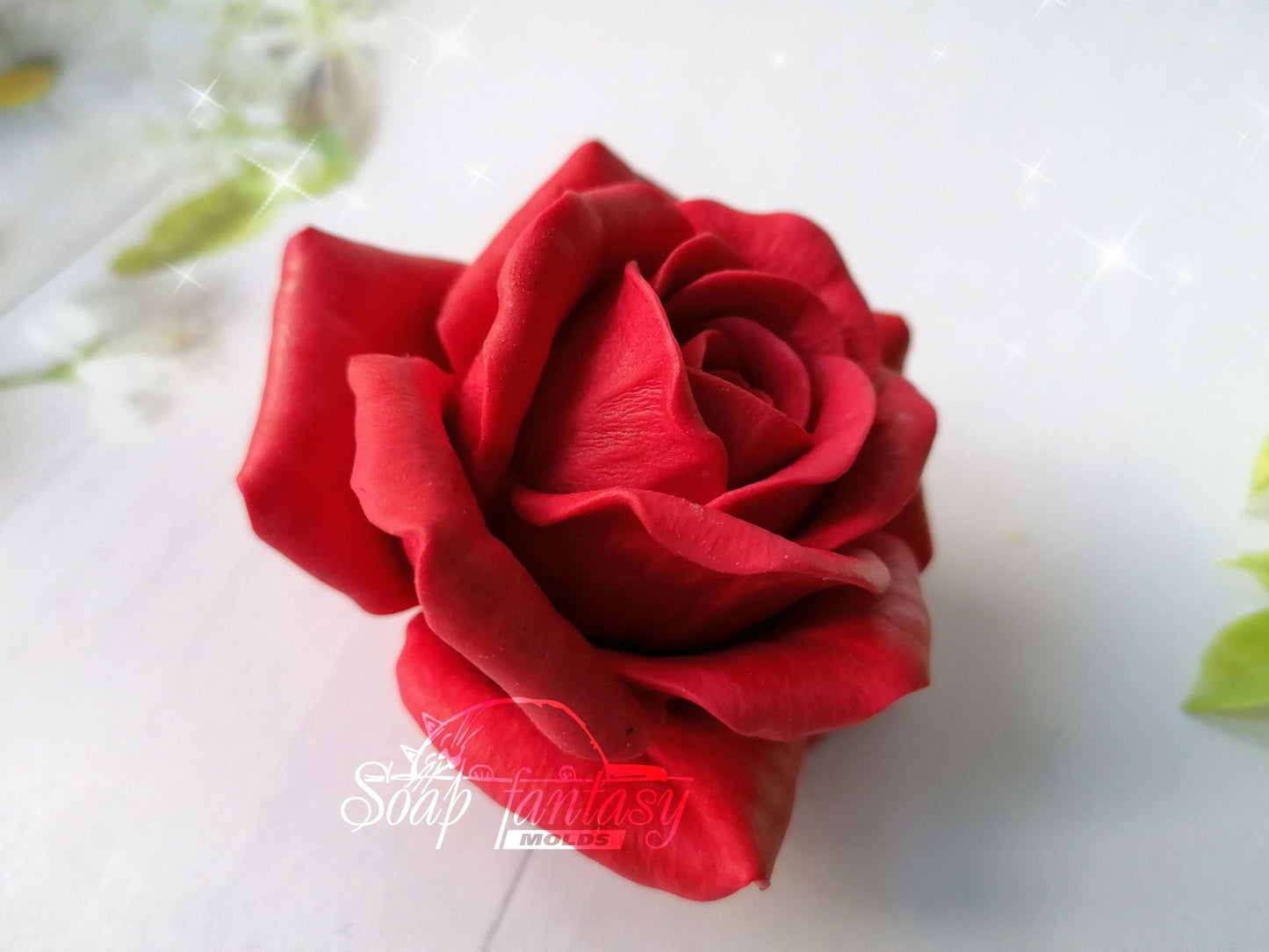 Big rose "Lady in red" flower silicone mold (mould) for soap making and candle making