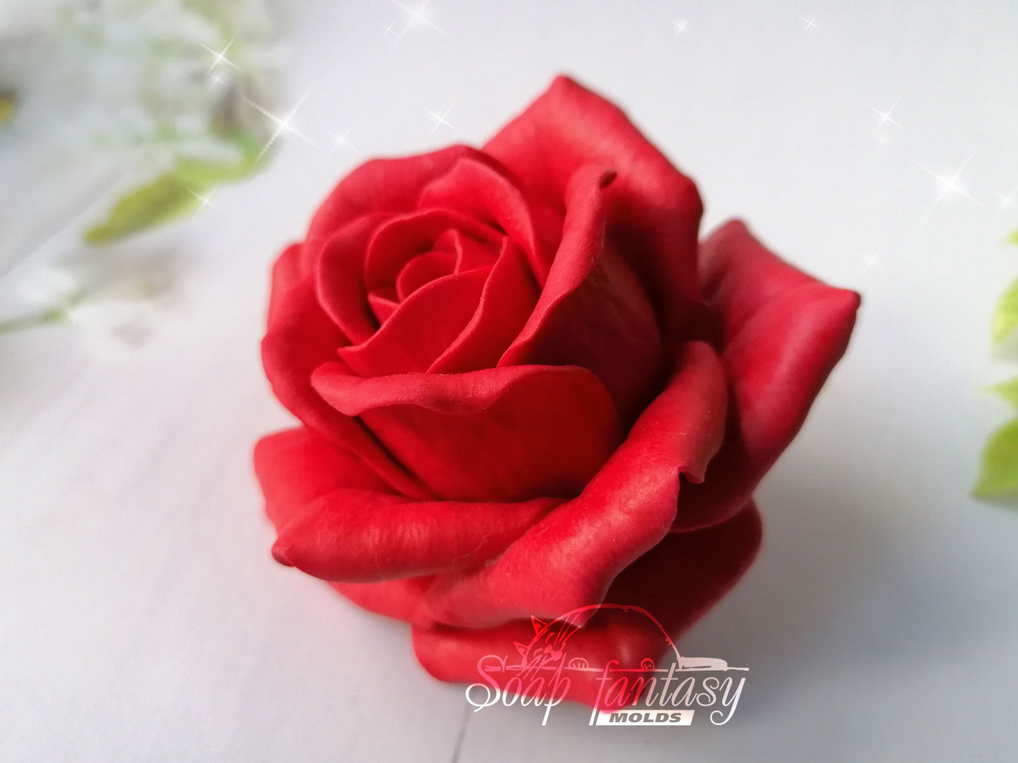 Big rose "Lady in red" flower silicone mold (mould) for soap making and candle making