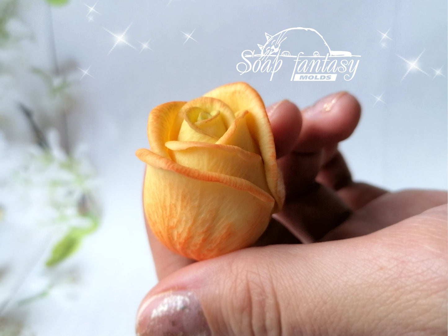 Small rosebud "Symphony" silicone mold for soap making
