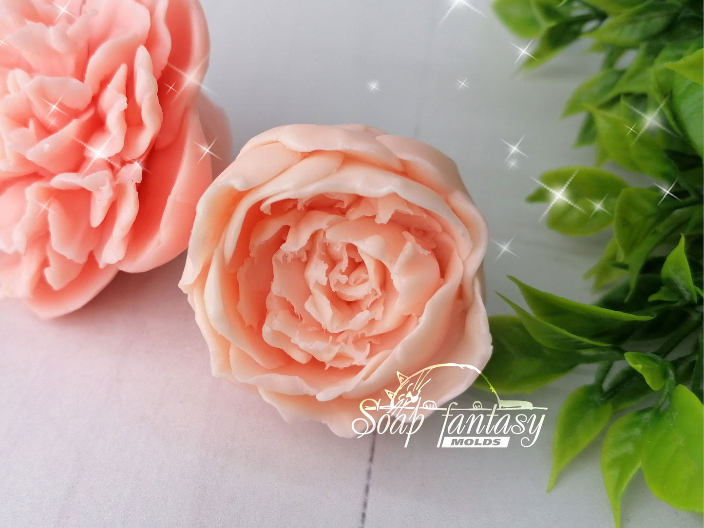 Peony "Evening Dream" bud flower silicone mold for soap making