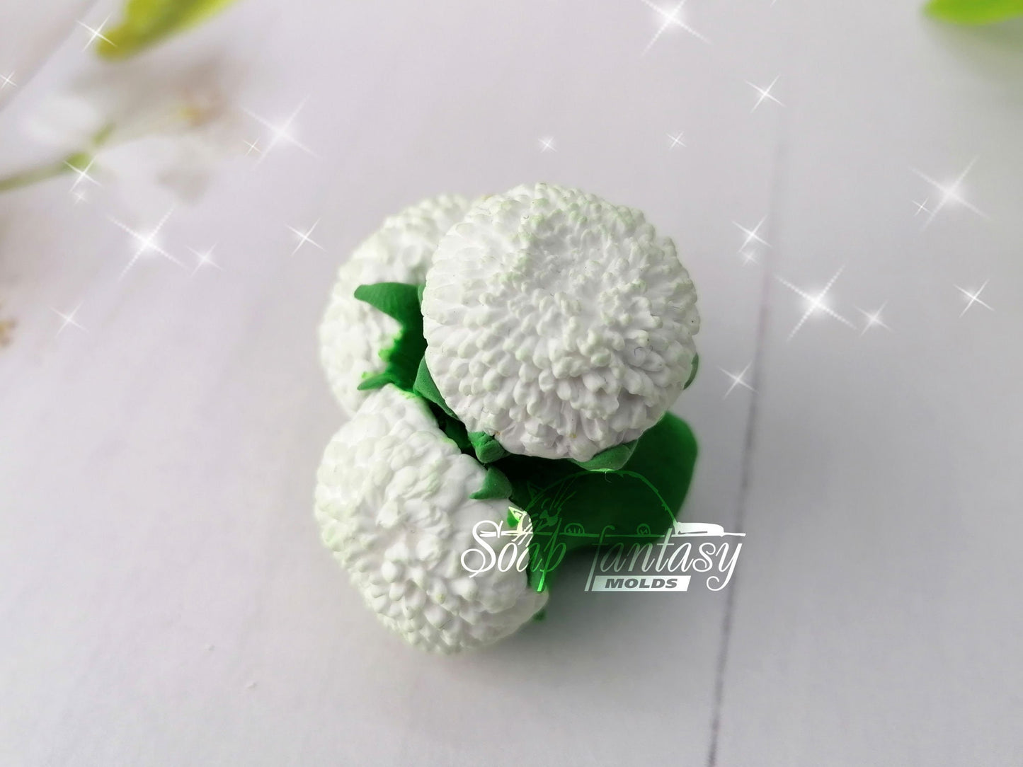 Triple bellis flowers (bouquet insert) silicone mold for soap making