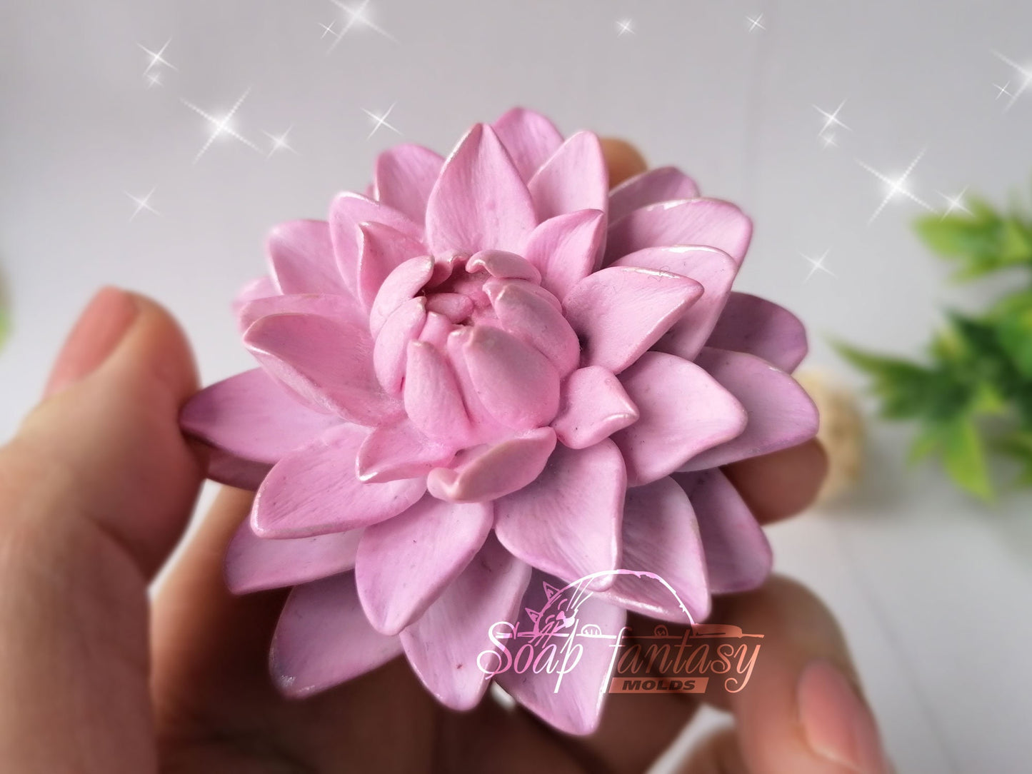 Dahlia "Purple star" flower silicone mold for soap making