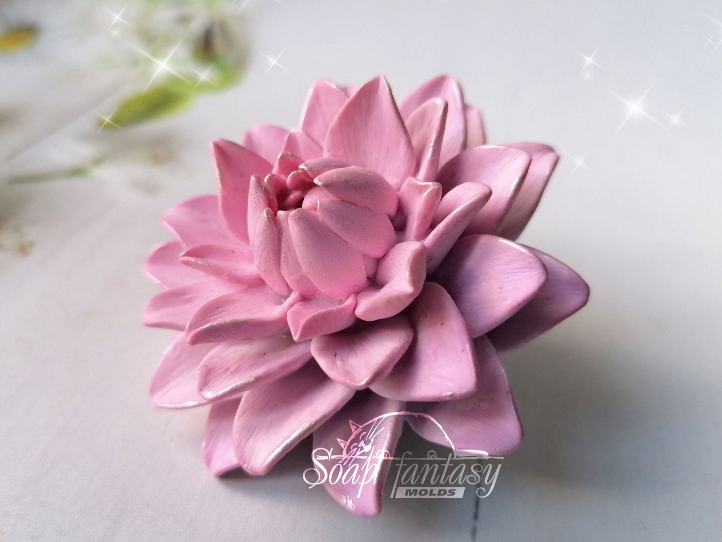Dahlia "Purple star" flower silicone mold for soap making