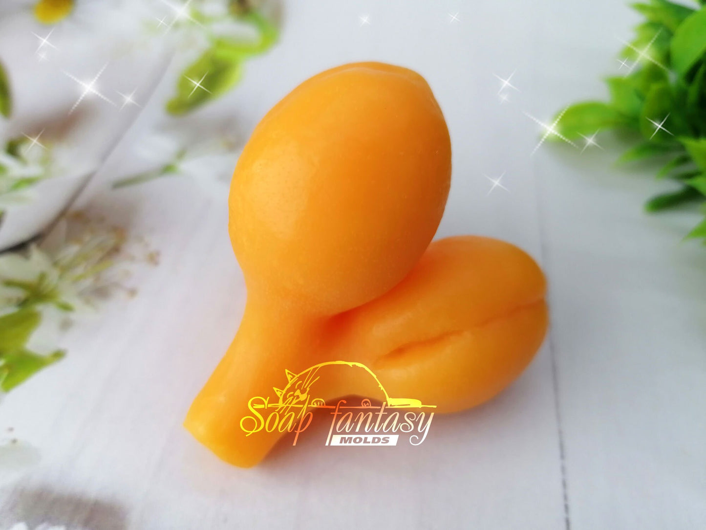 Triple apricots (bouquet inserts) silicone mold for soap making