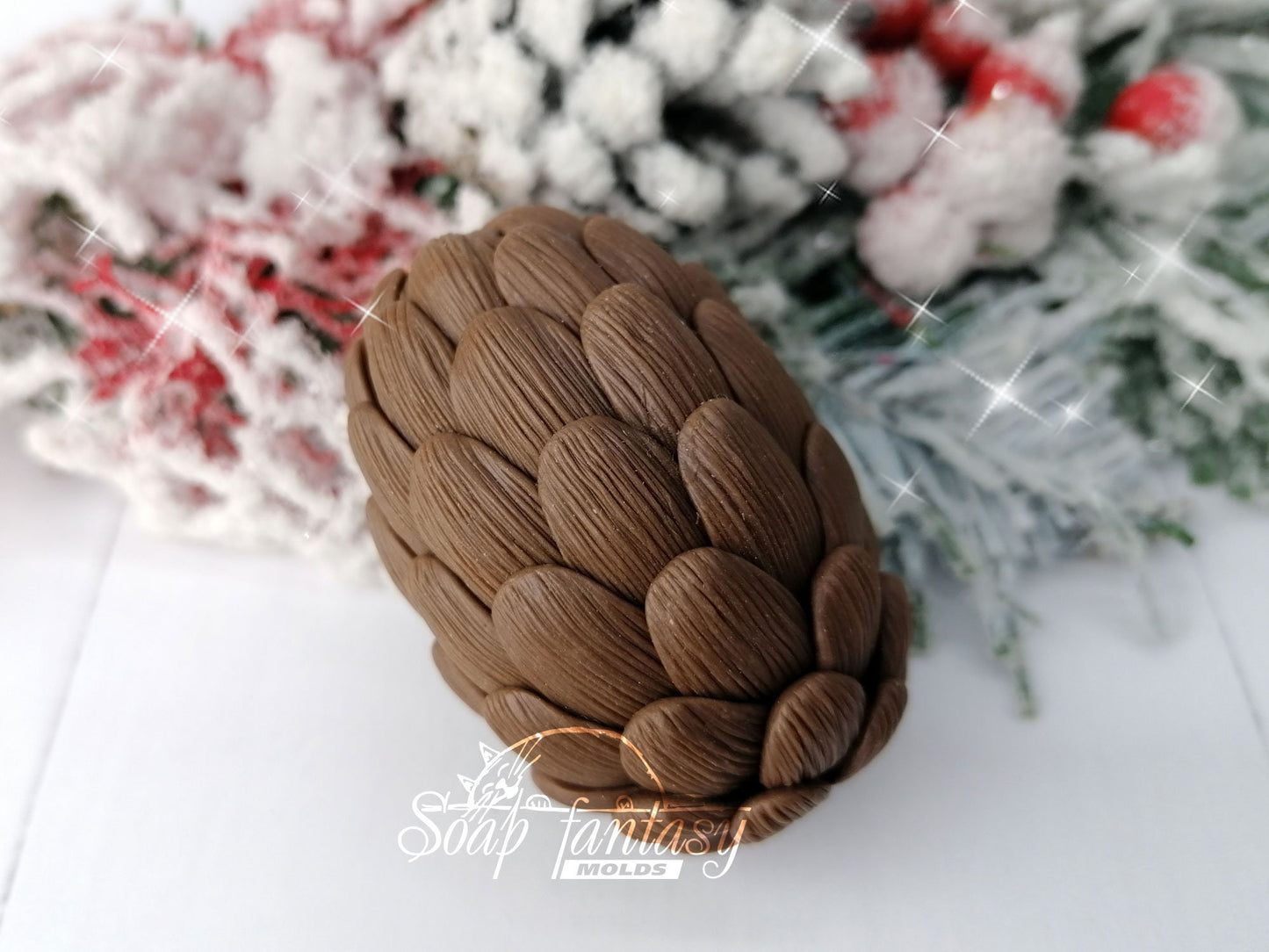 Larch cone silicone mold for soap making