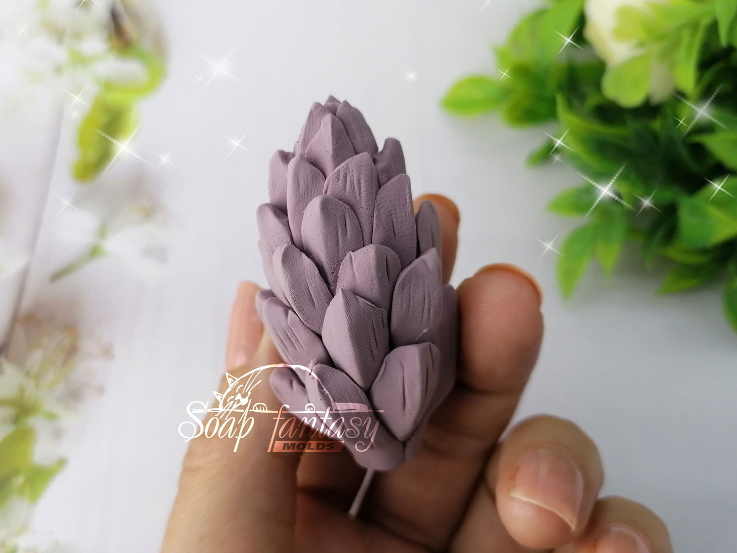 Cedar cone silicone mold for soap making