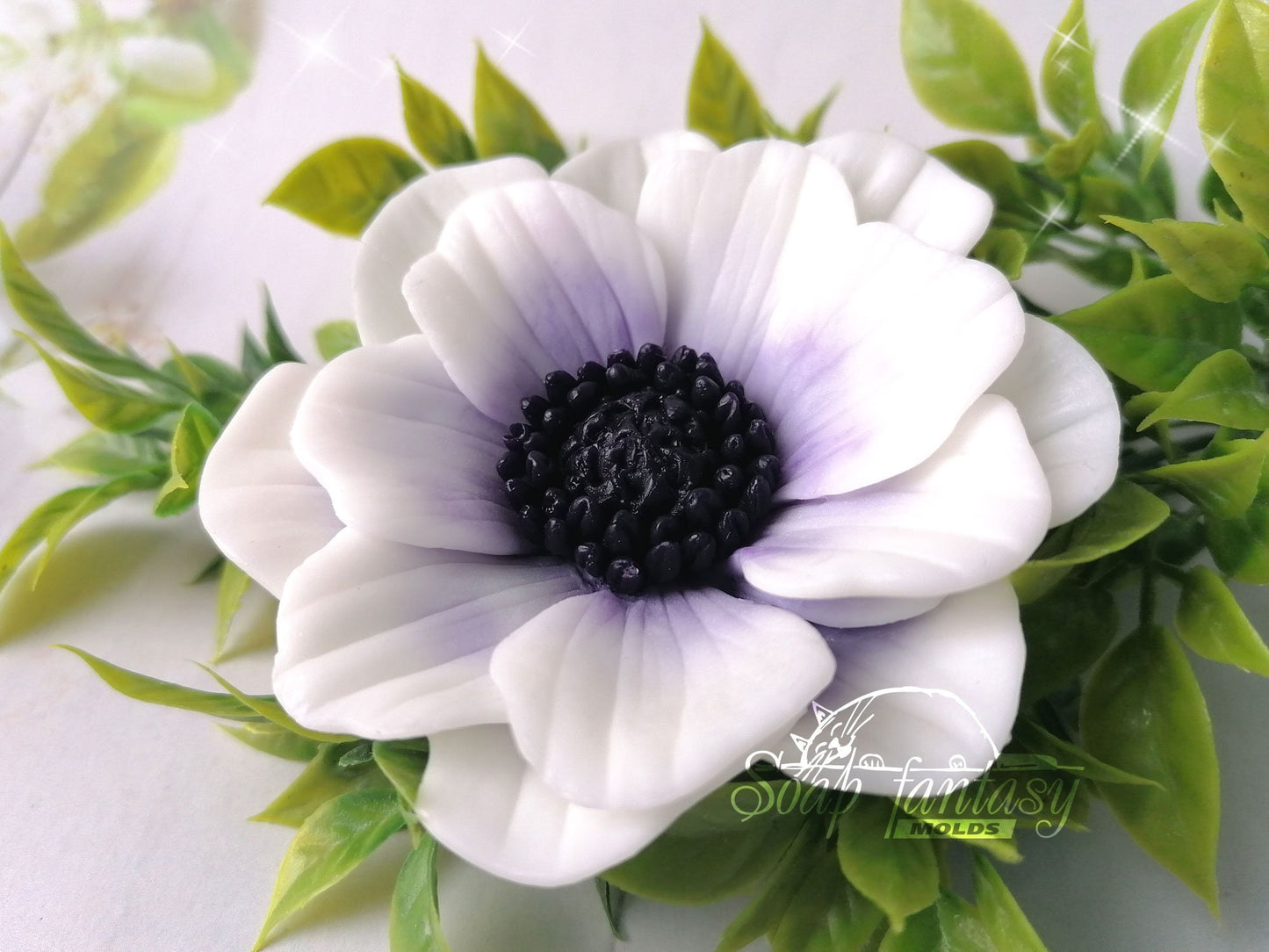 Anemone medium silicone mold (mould) for soap making and candle making