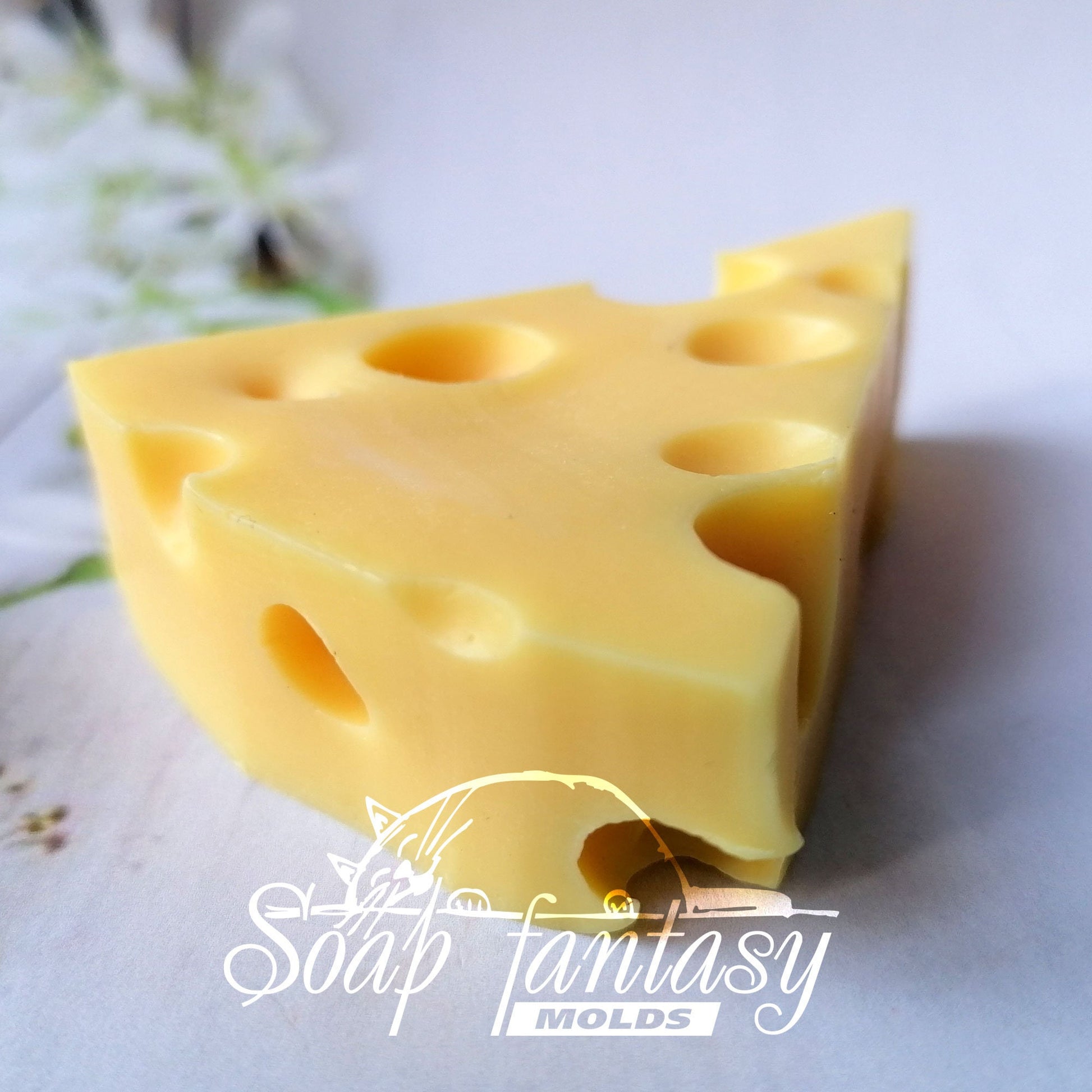 A piece of cheese silicone mold (mould) for soap making and candle making