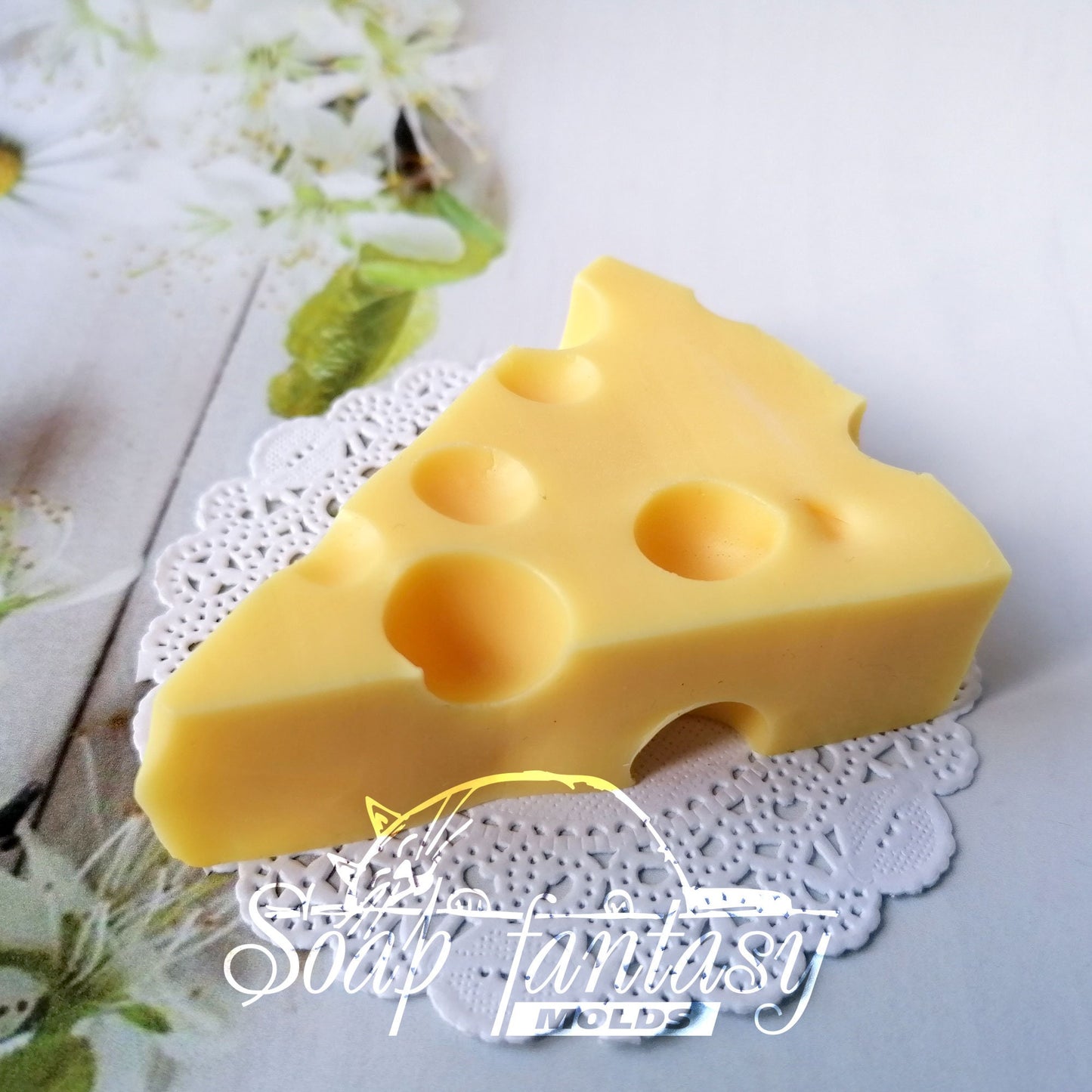 A piece of cheese silicone mold (mould) for soap making and candle making