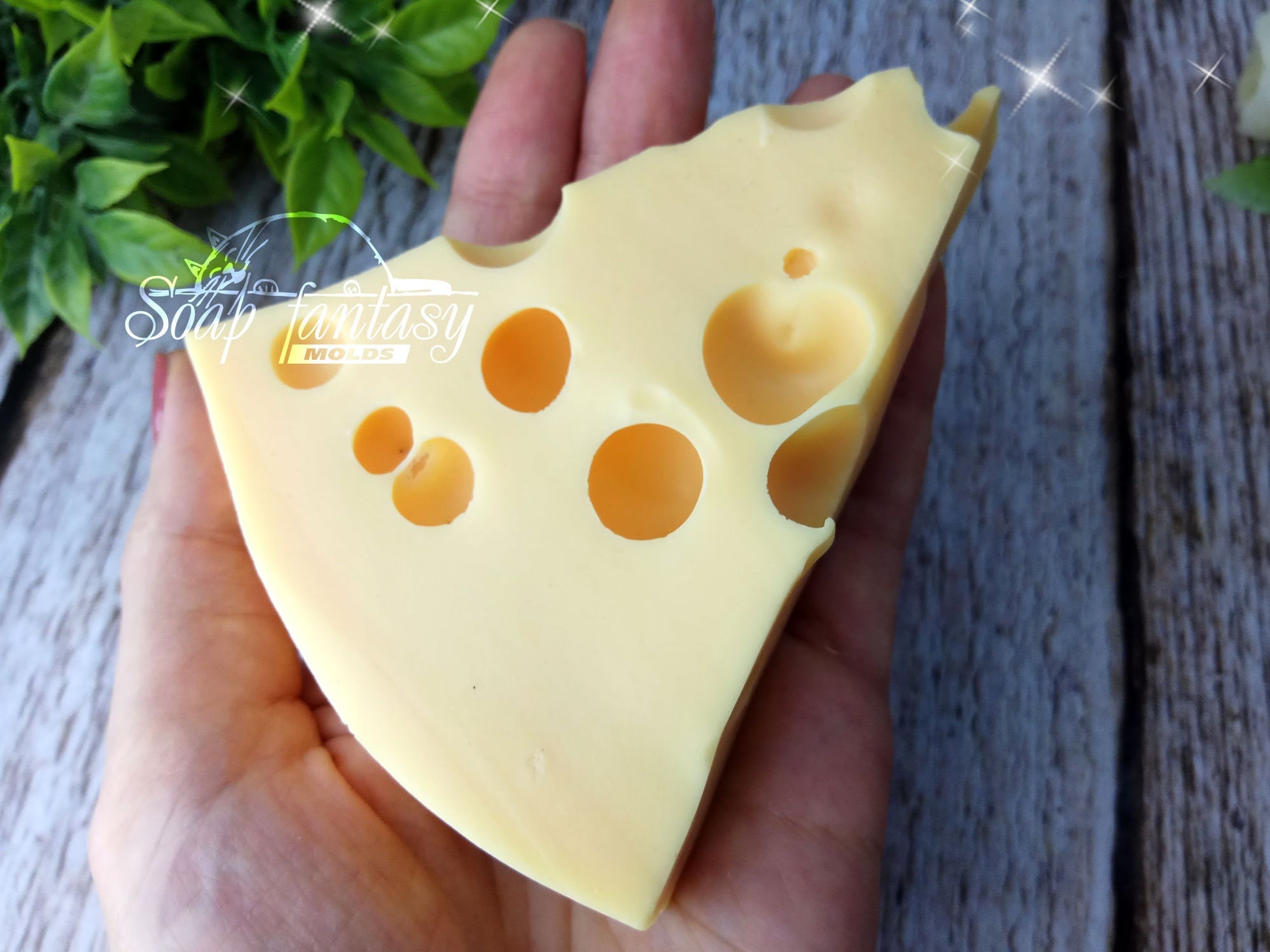 A piece of cheese silicone mold (mould) for soap making and candle making
