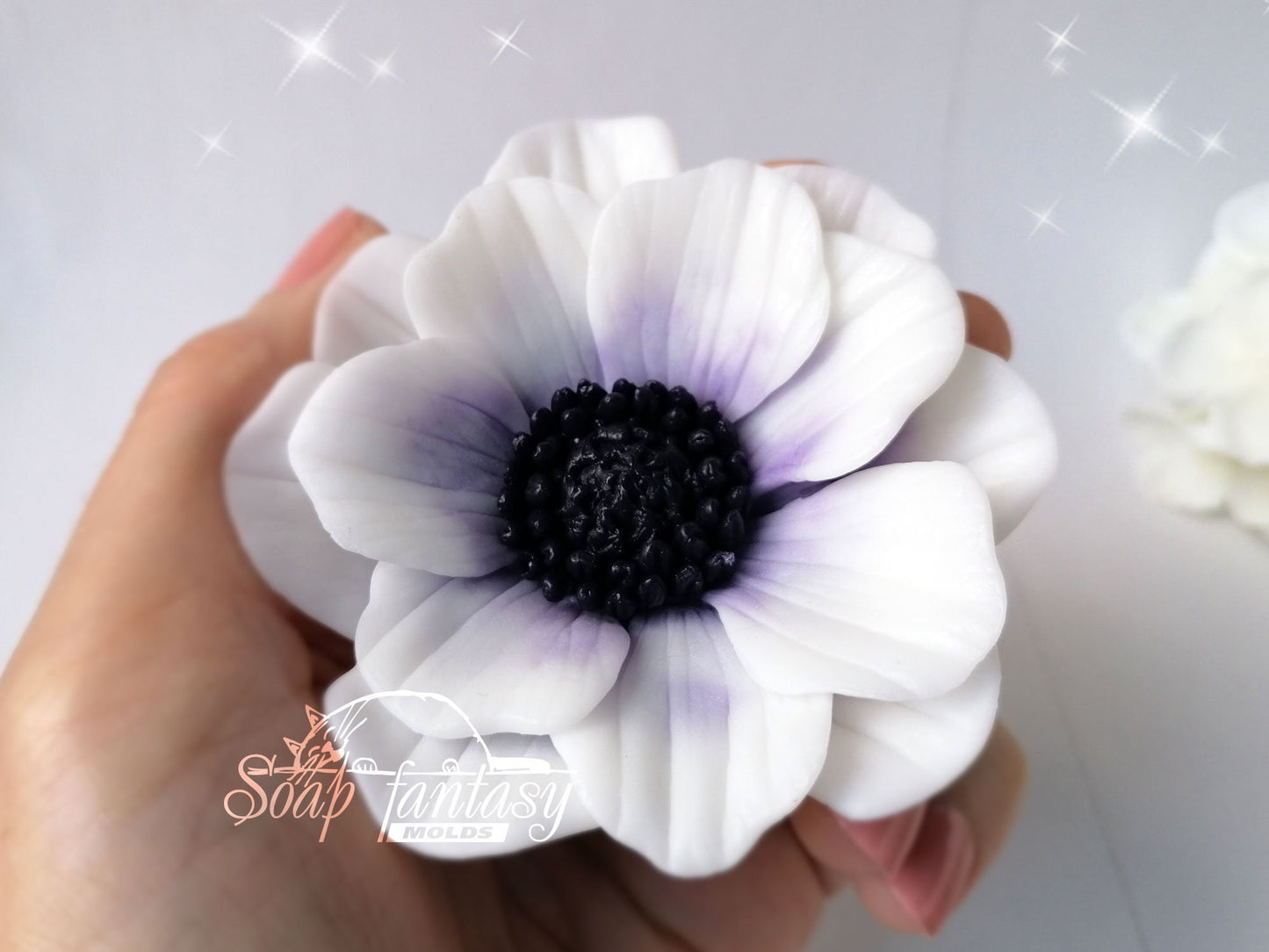 Anemone medium silicone mold (mould) for soap making and candle making