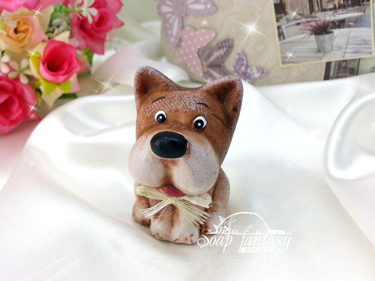 Funny dog silicone mold for soap making
