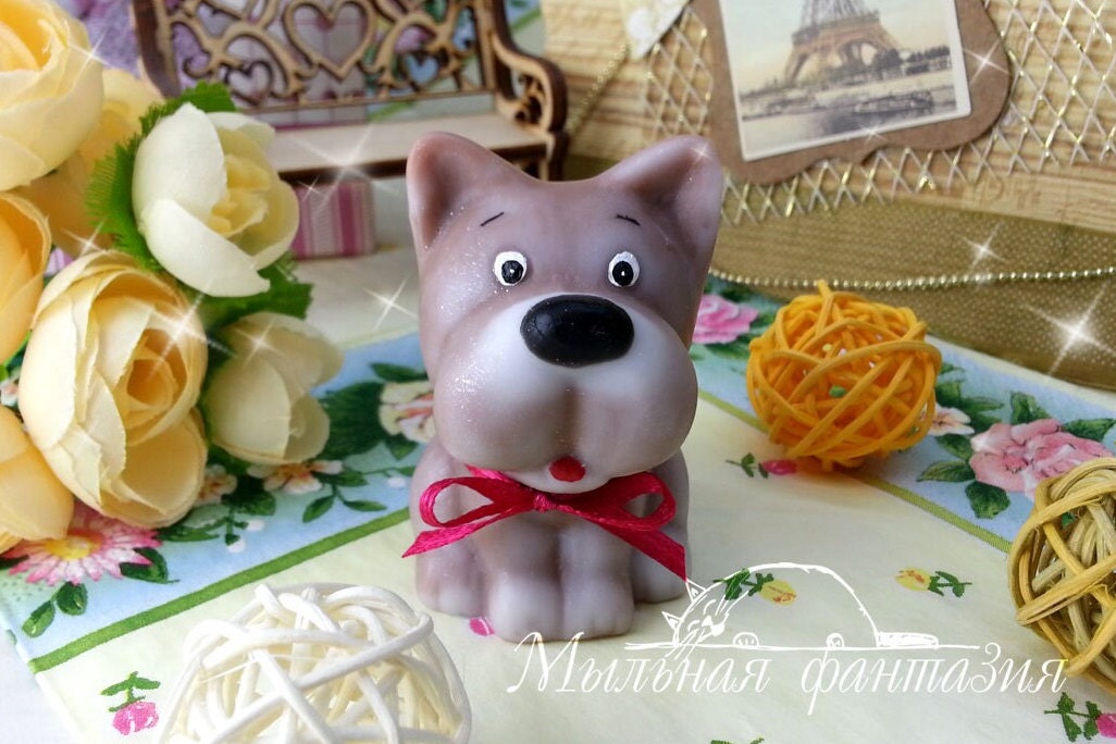 Funny dog silicone mold for soap making
