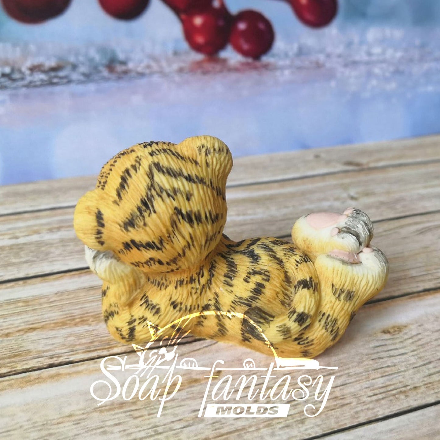 So cute tiger baby cub lying on its tummy silicone mold for soap making