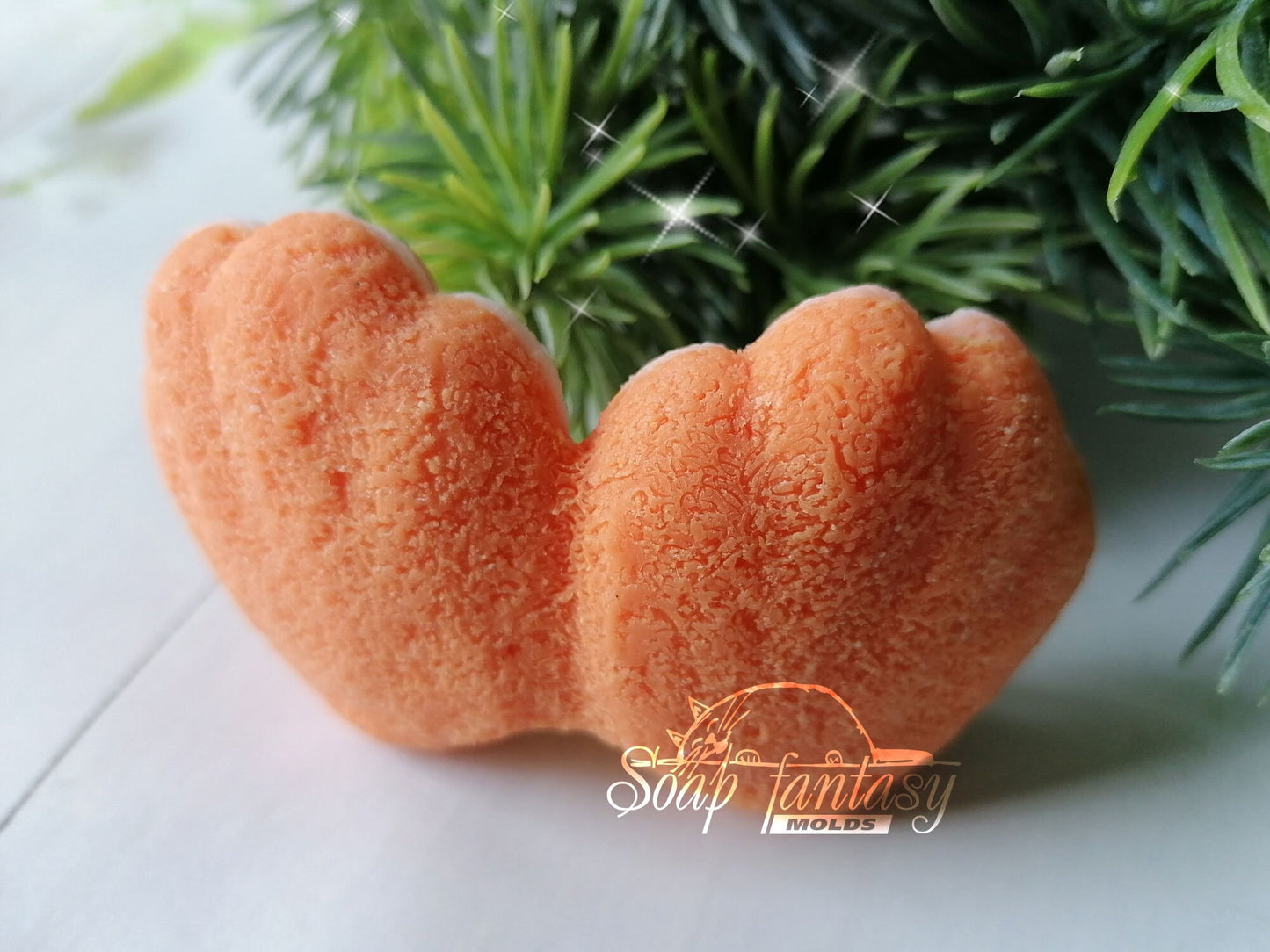 Fluffy tiger (cat) paws silicone mold for soap making