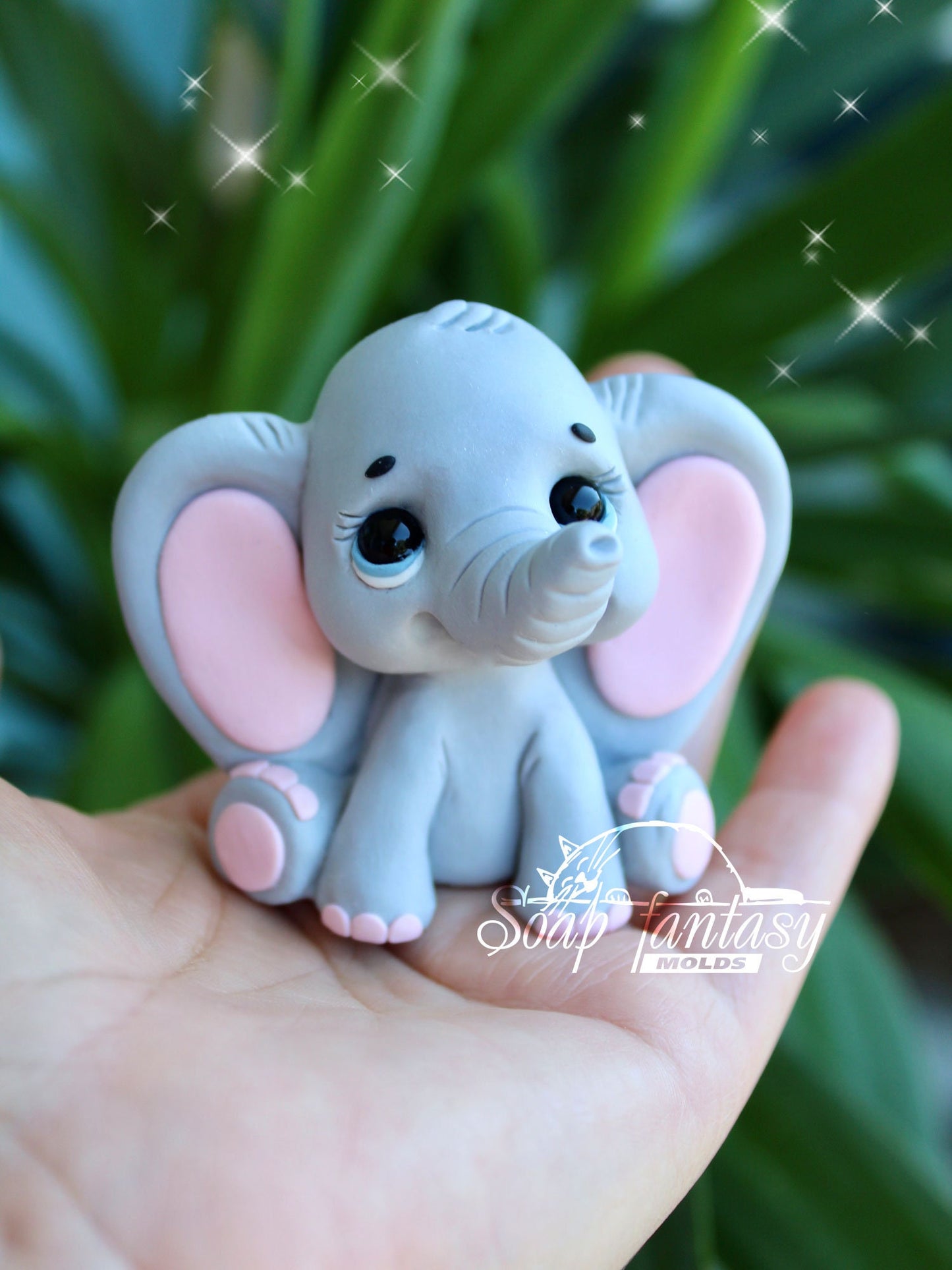 Cute baby elephant silicone mold for soap making