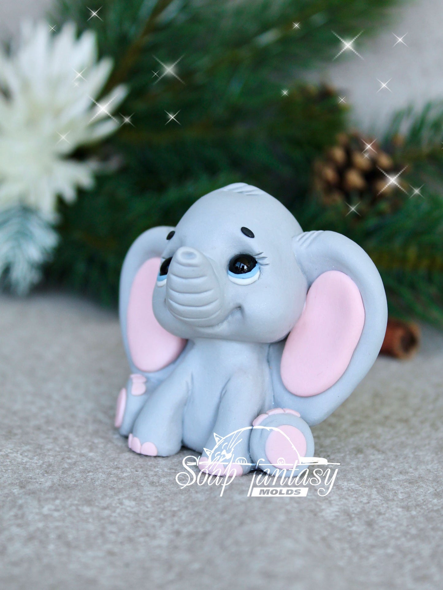 Cute baby elephant silicone mold for soap making