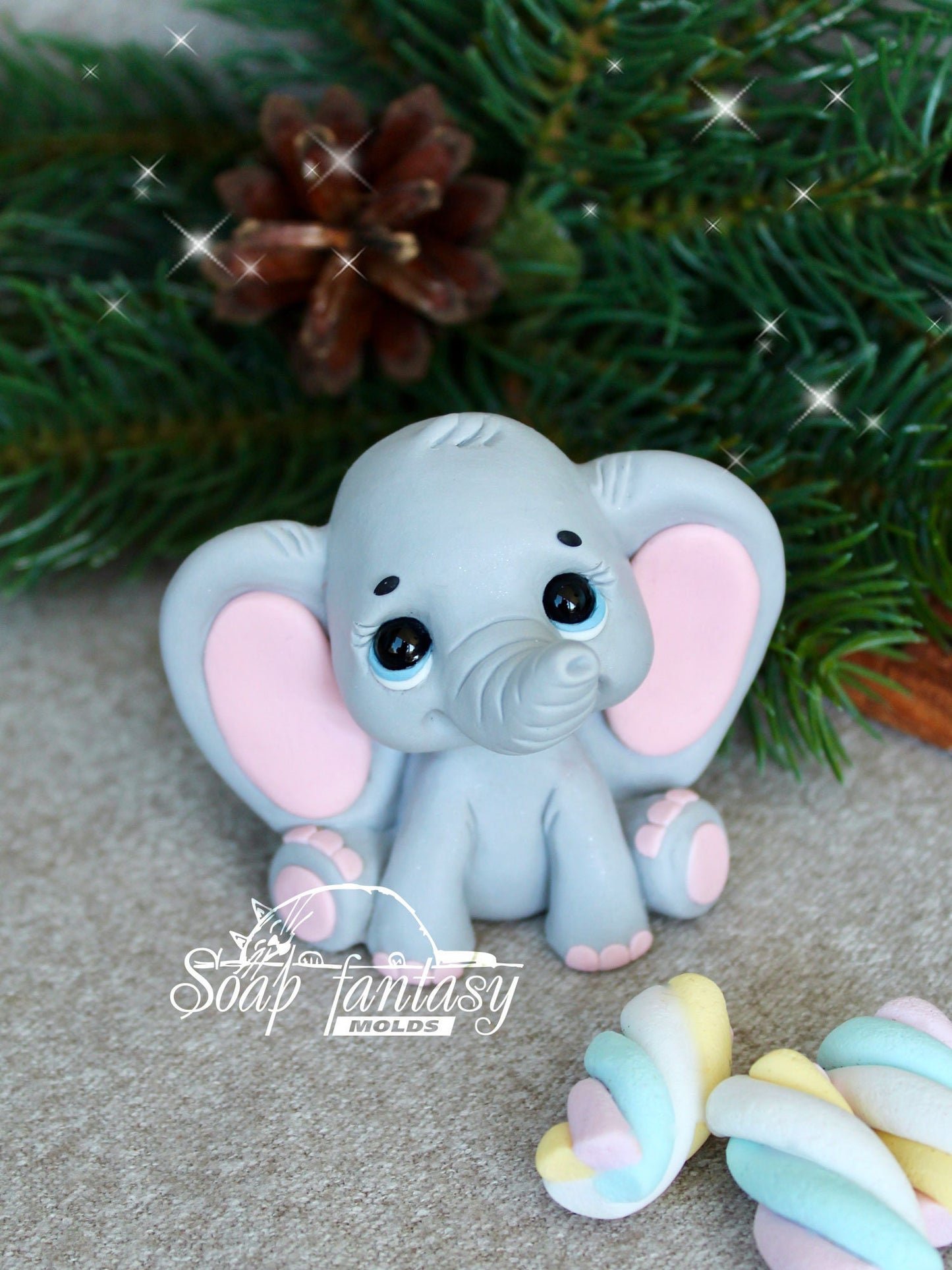 Cute baby elephant silicone mold for soap making