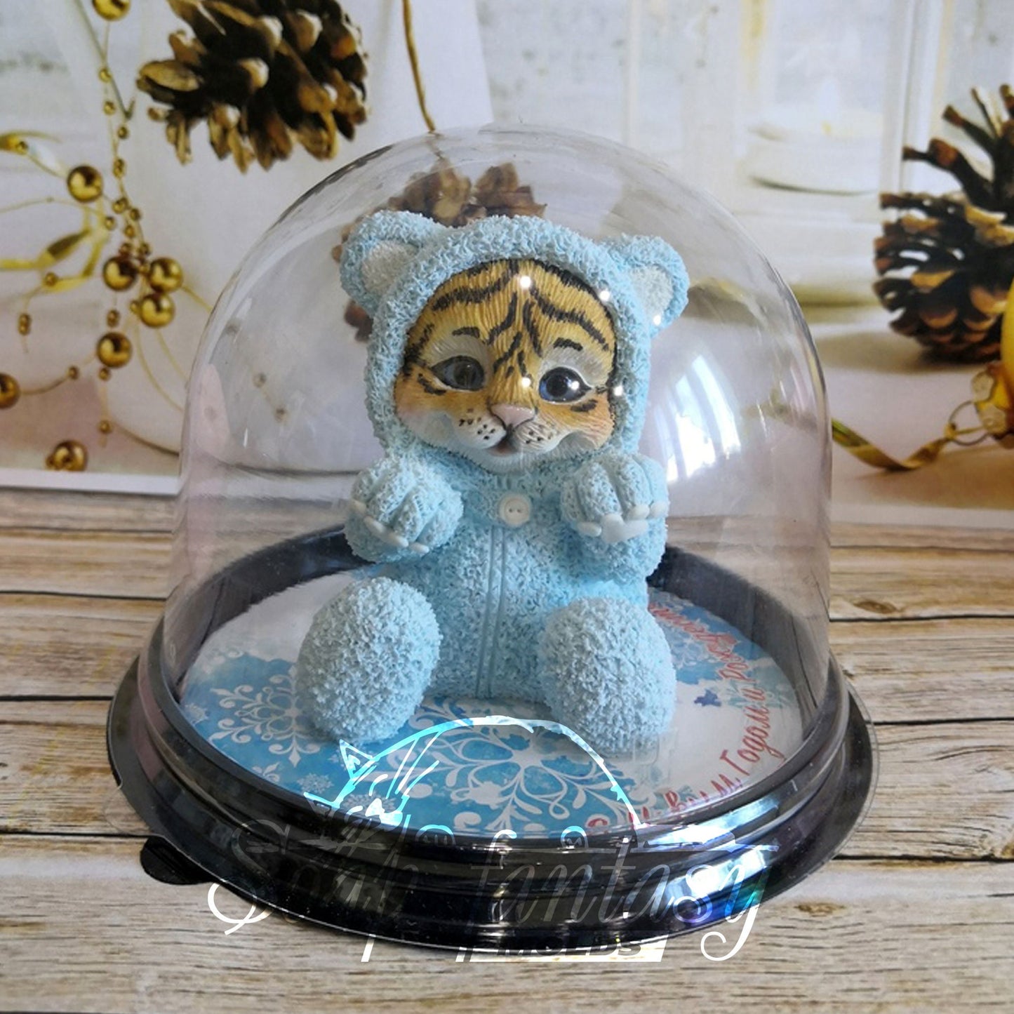 Tiger Cub in blue pajamas silicone mold for soap making
