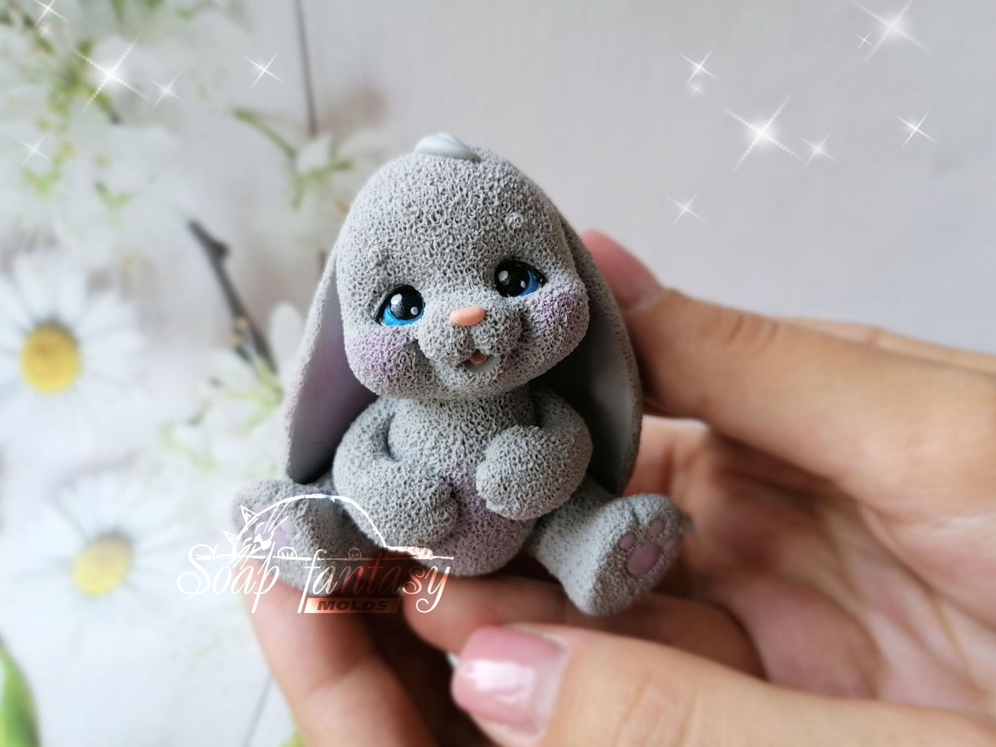 Bunny Pooh silicone mold (mould) for soap making and candle making