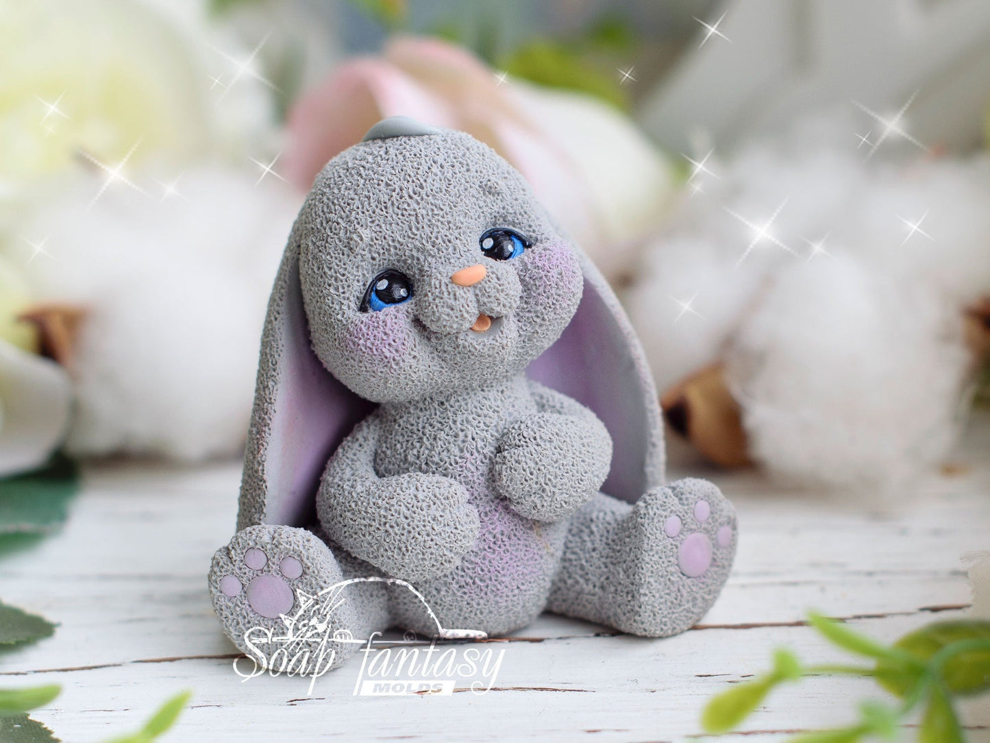 Bunny Pooh silicone mold (mould) for soap making and candle making