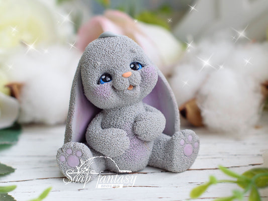 Bunny Pooh silicone mold (mould) for soap making and candle making