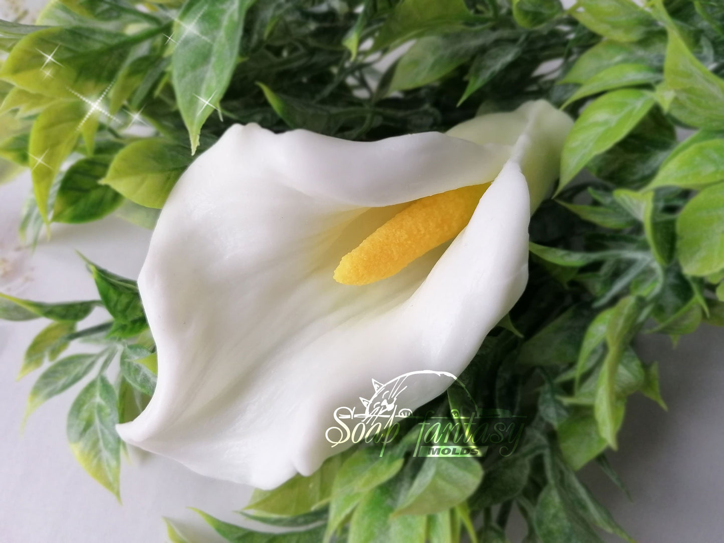Calla Snowland lily flower silicone mold (mould) for soap making and candle making