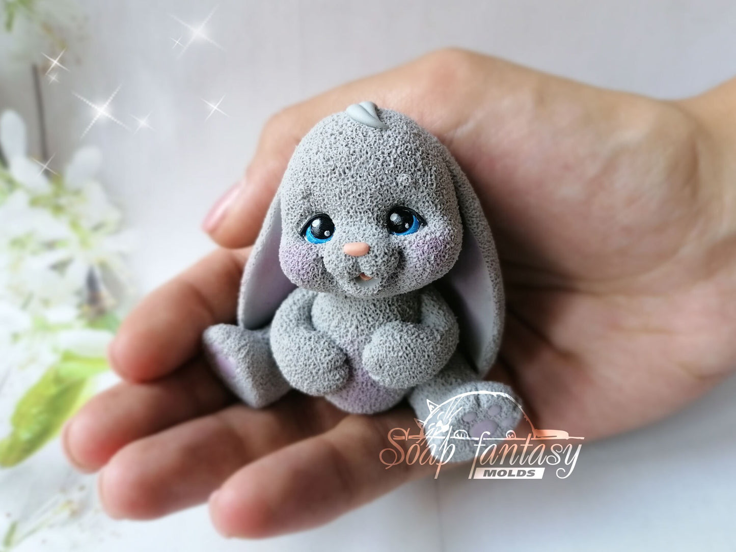 Bunny Pooh silicone mold (mould) for soap making and candle making