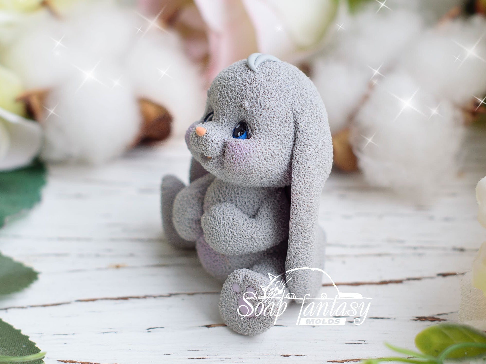 Bunny Pooh silicone mold (mould) for soap making and candle making