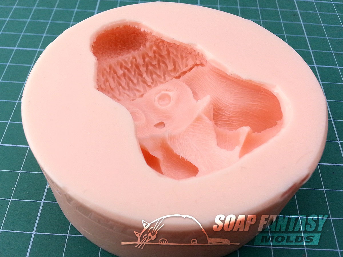 Bunny in a hat silicone mold (mould) for soap making and candle making
