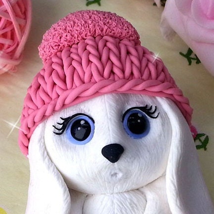 Bunny in a hat silicone mold (mould) for soap making and candle making