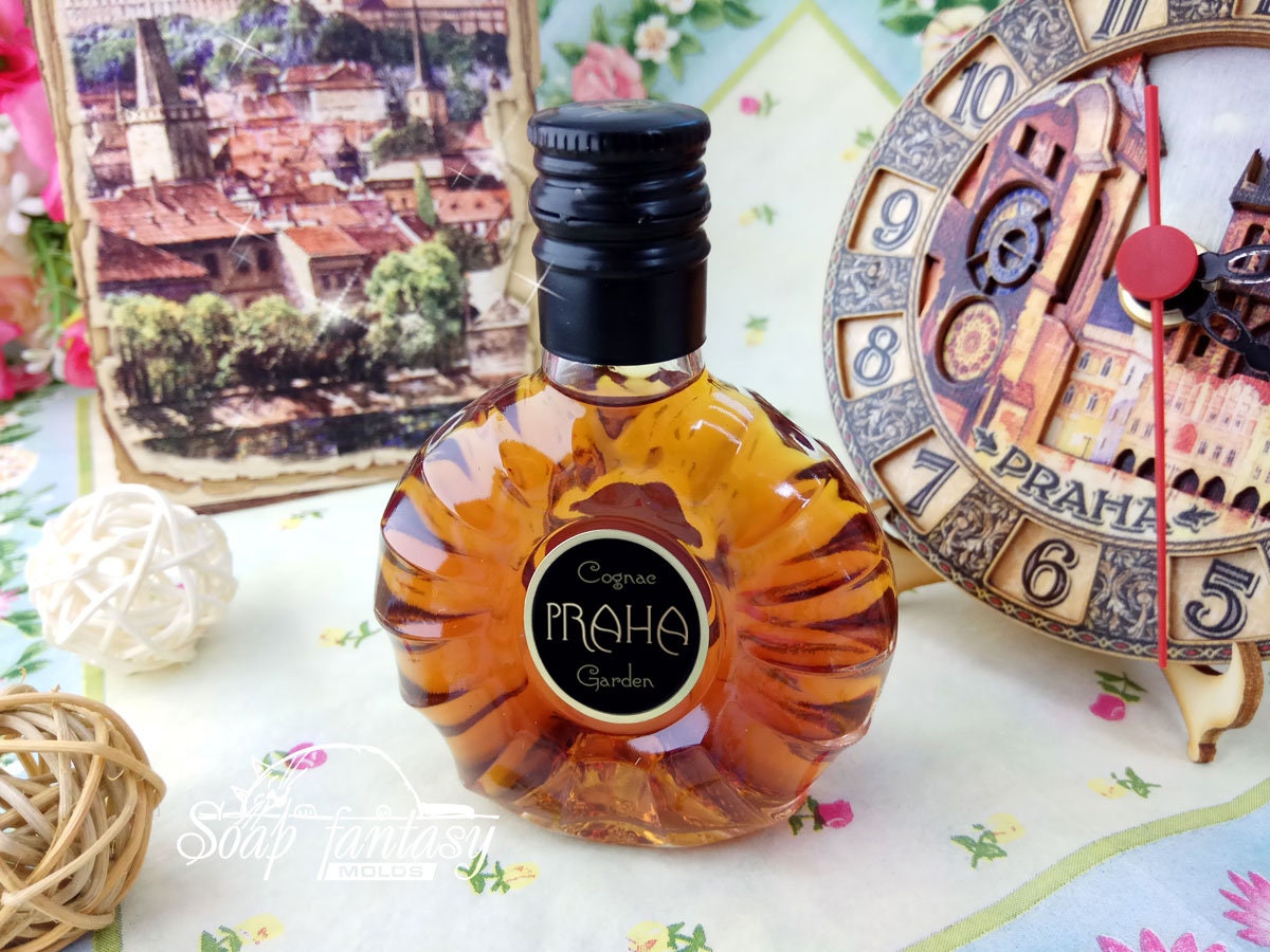 Cognac bottle silicone mold for soap making