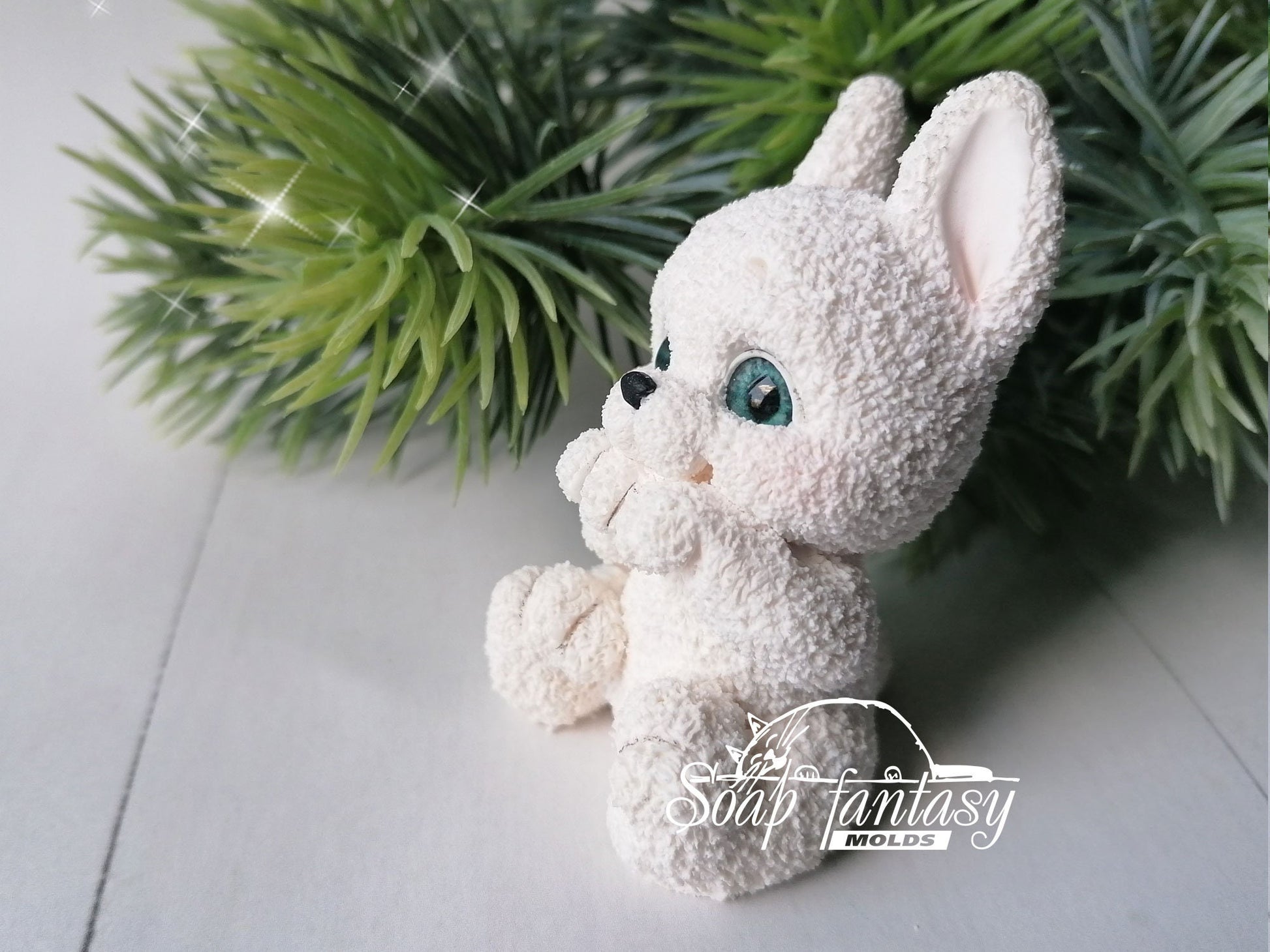 Bunny "Zephyr" silicone mold (mould) for soap making and candle making