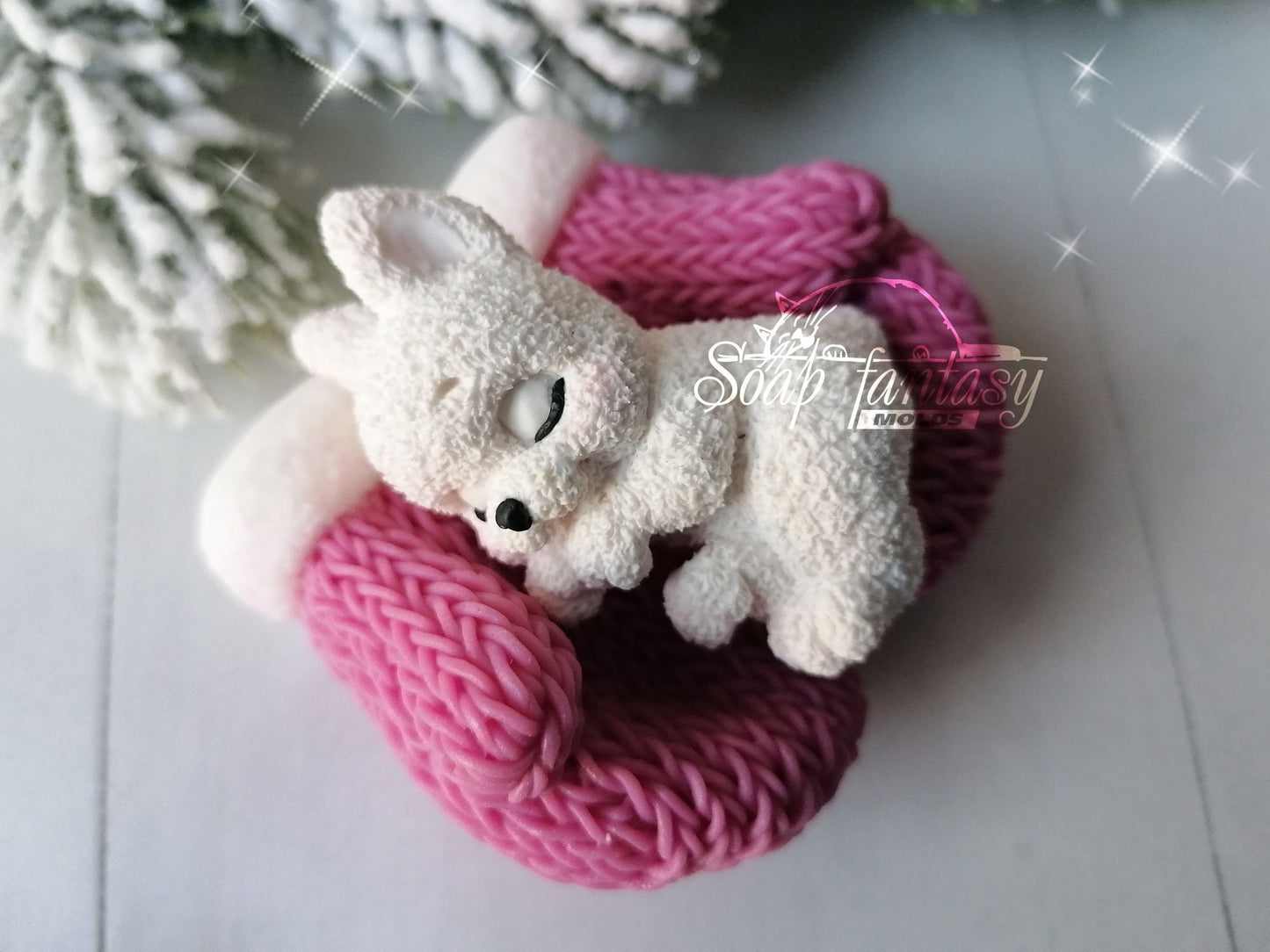 Sleeping bunny "Zephyr" silicone mold for soap making