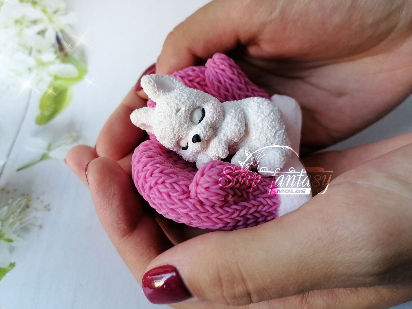 Sleeping bunny "Zephyr" silicone mold for soap making
