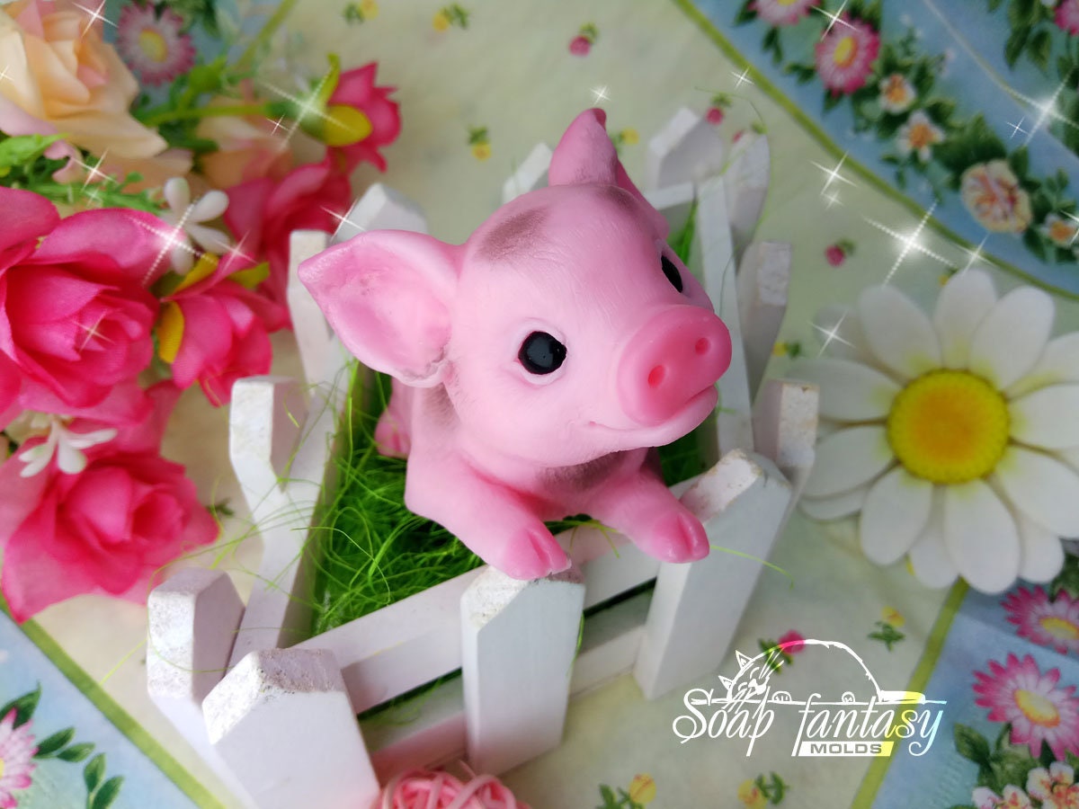 Funny pig silicone mold for soap making