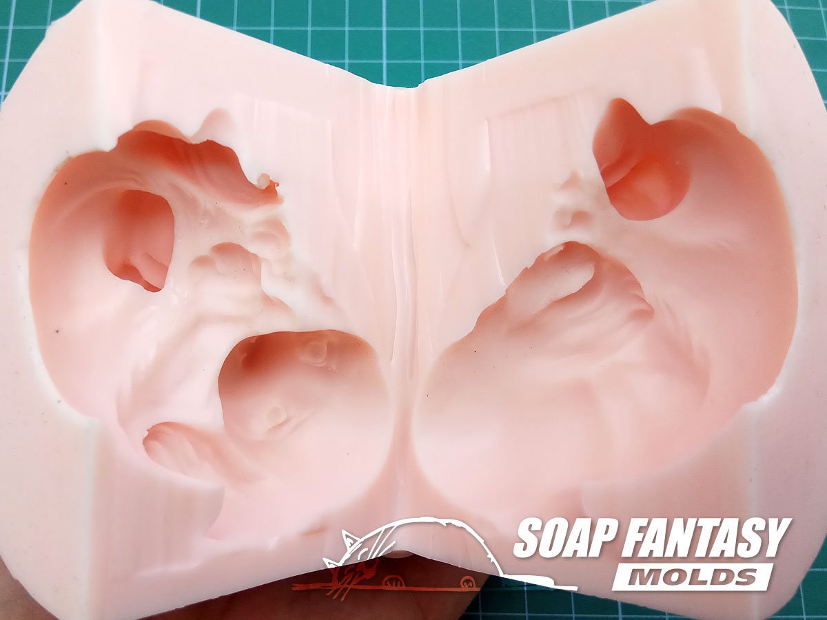 Dog on the back silicone mold (mould) for soap making and candle making