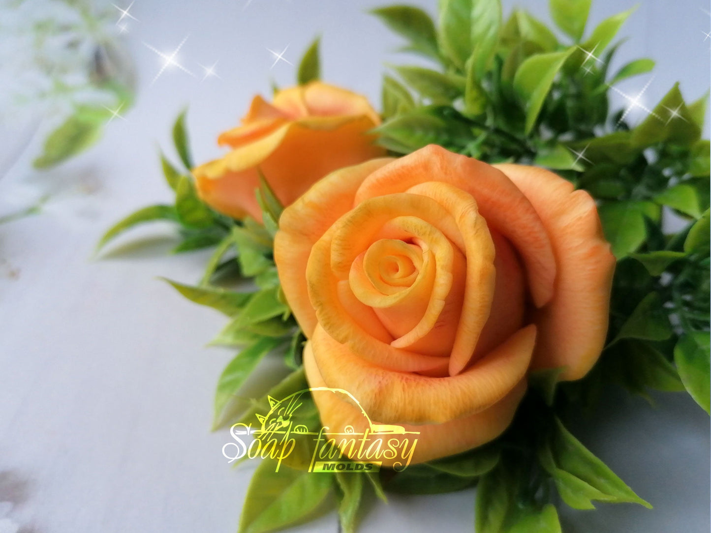 Half-blooming rose "Esperanse" silicone mold for soap making