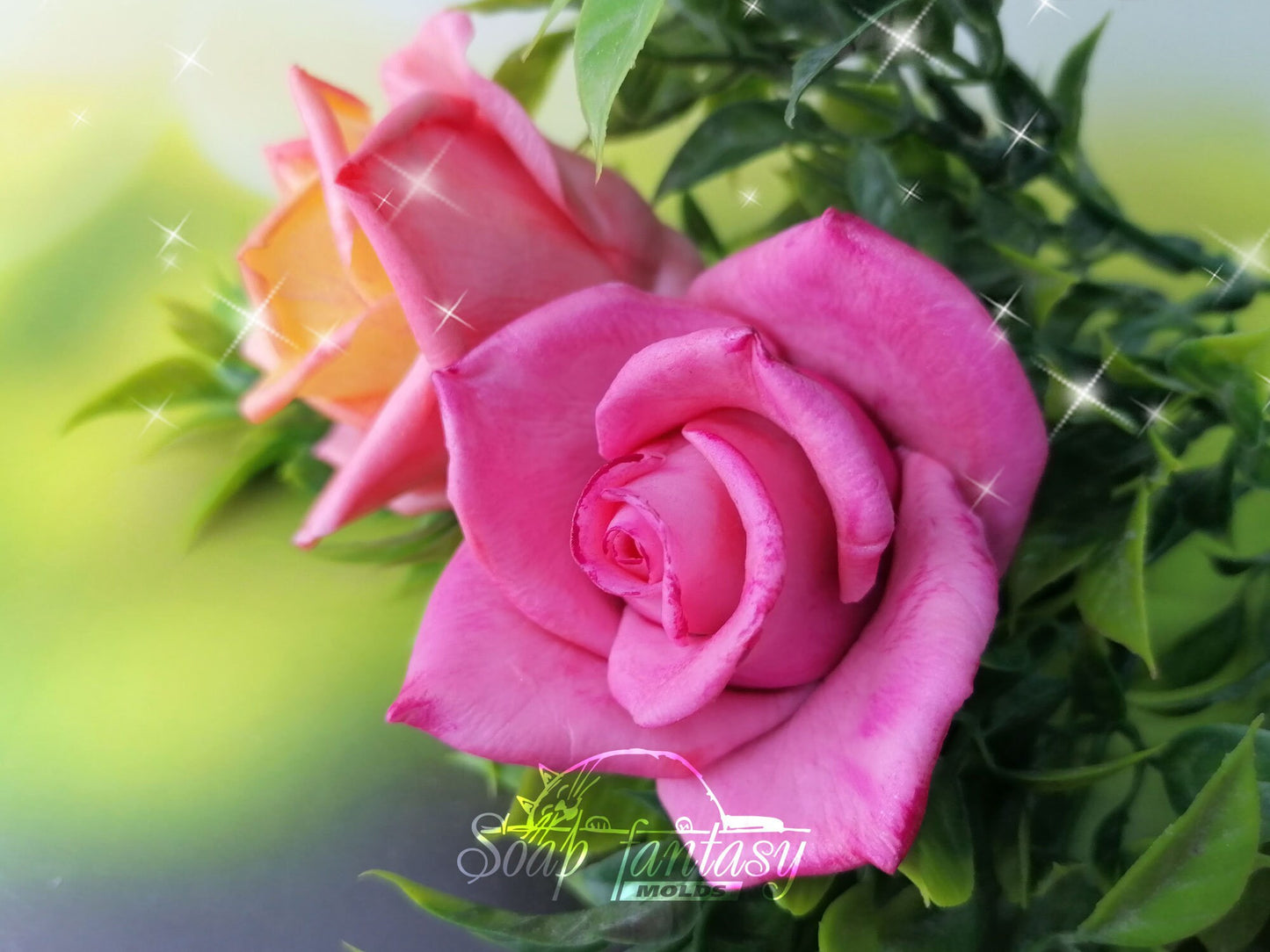 Tiffany Rose half-blooming (realistic thin petals) silicone mold for soap making (For experienced craftsmen)