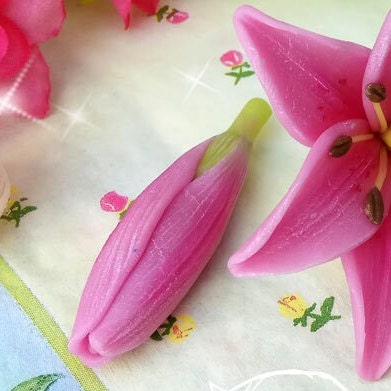 Tender lily bud flower silicone mold for soap making