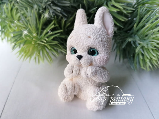 Bunny "Zephyr" silicone mold (mould) for soap making and candle making
