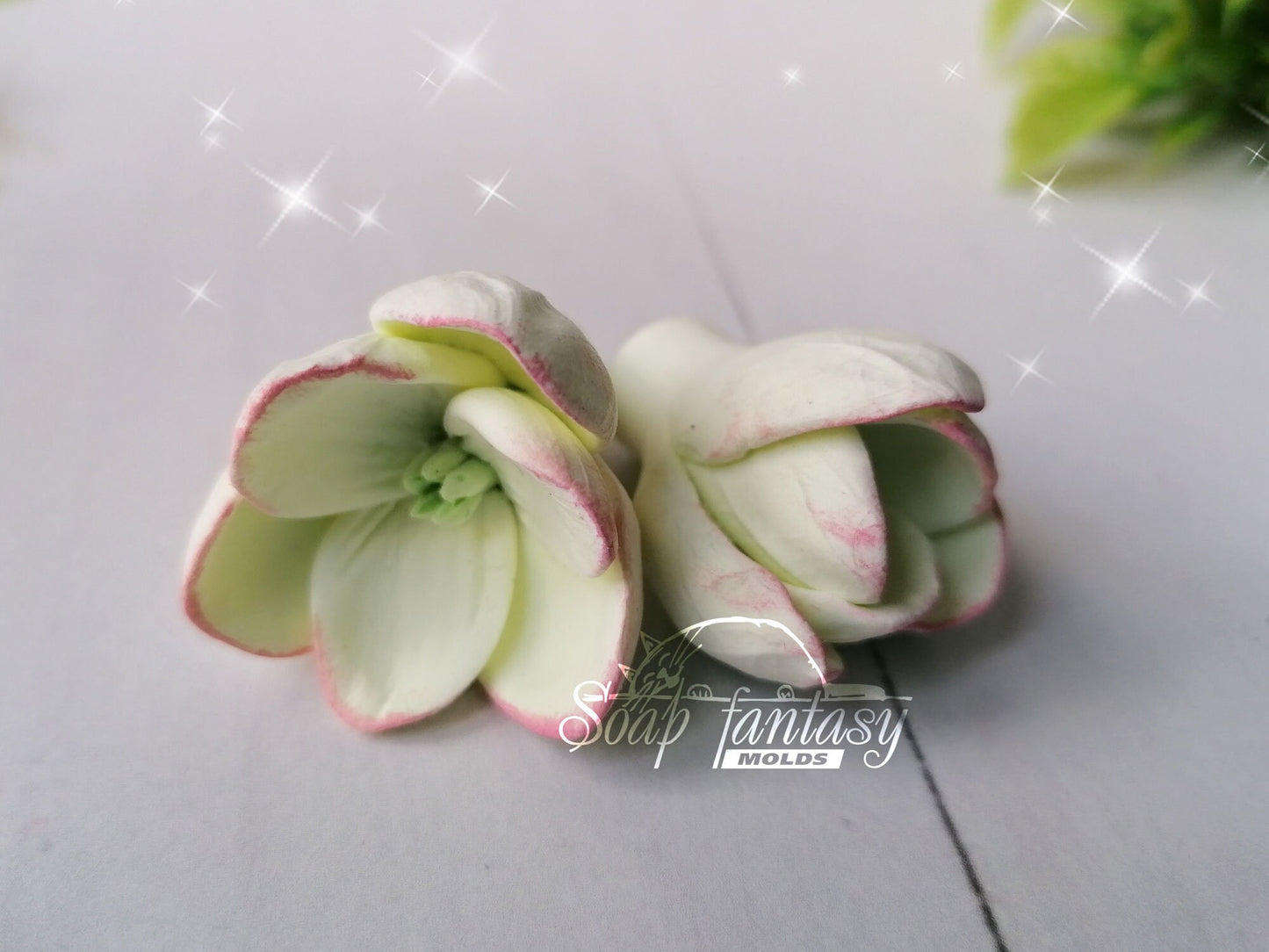 Freesia White flowers silicone mold for soap making