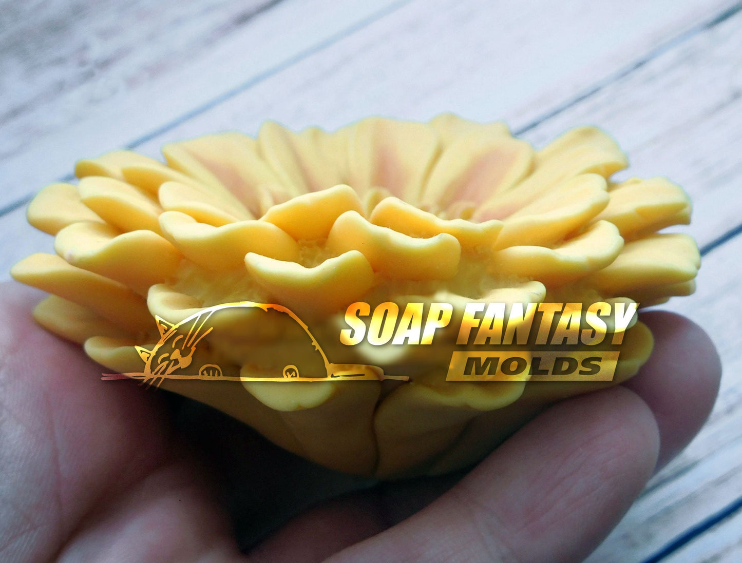 Zinnia flower silicone mold for soap making