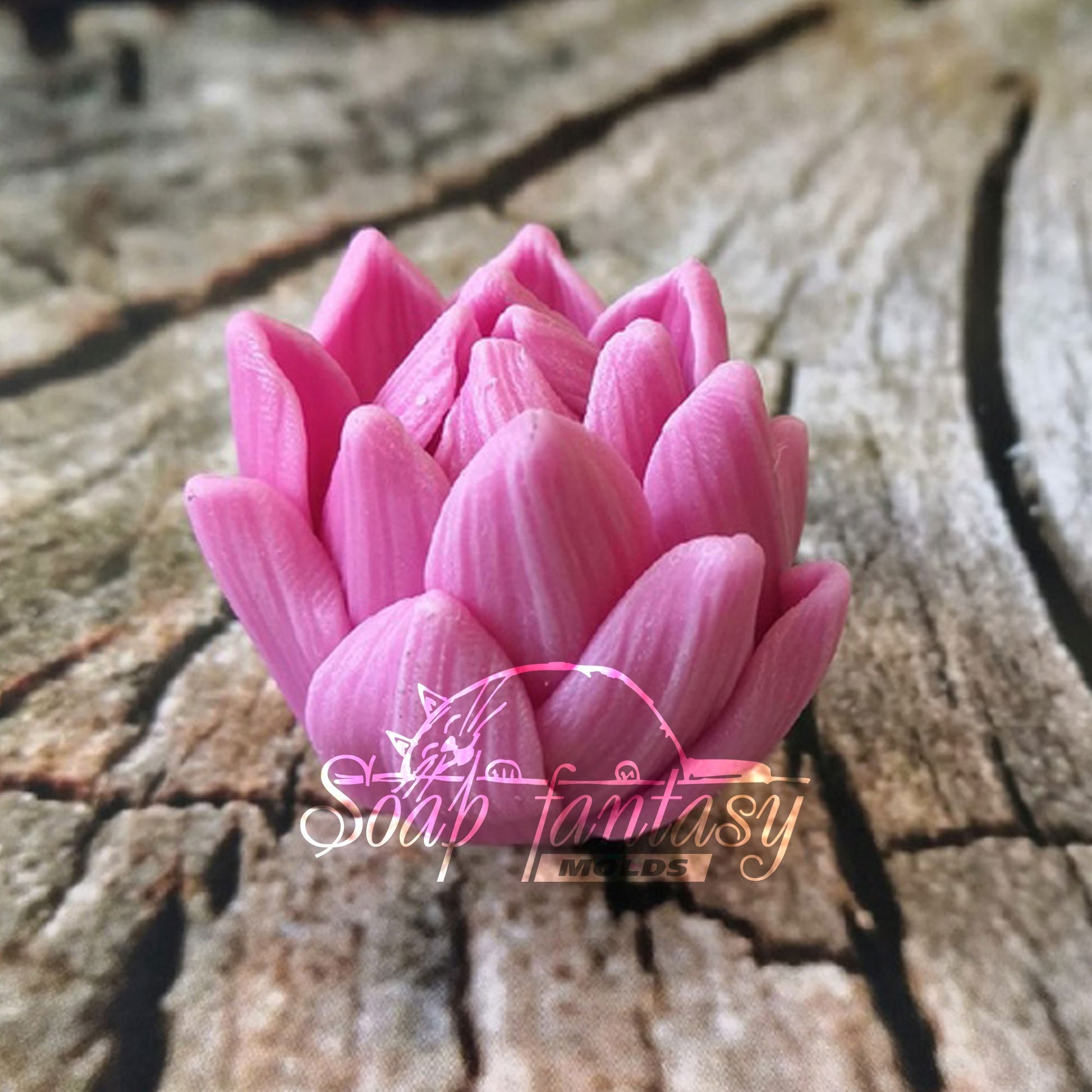 Aster bud flower silicone mold (mould) for soap making and candle making