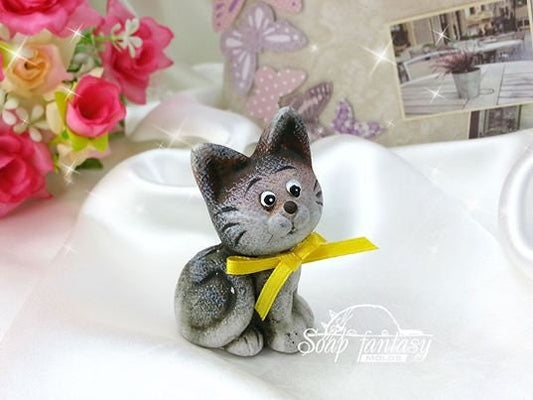 Gray Cat Silicone Soap Mold - for soap making, Craft & Hobby