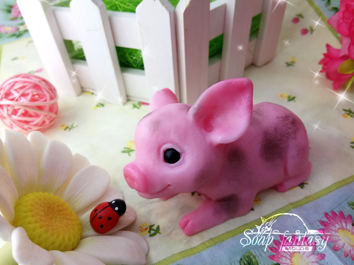 Funny pig silicone mold for soap making