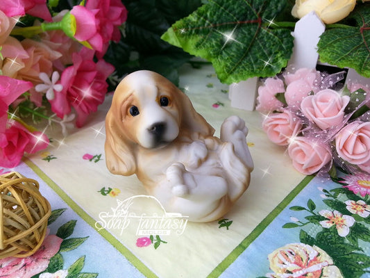 Dog on the back silicone mold (mould) for soap making and candle making