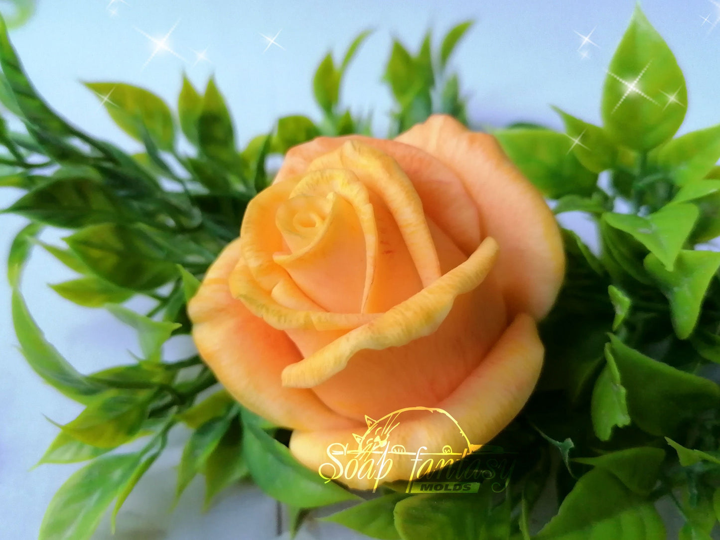 Half-blooming rose "Esperanse" silicone mold for soap making
