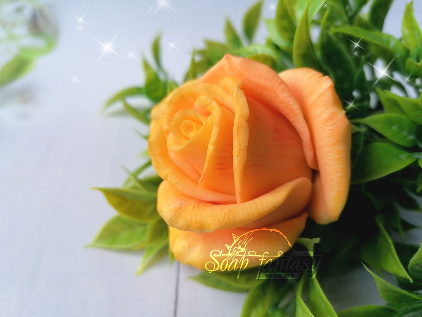 Half-blooming rose "Esperanse" silicone mold for soap making